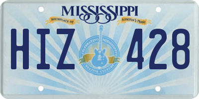 MS license plate HIZ428