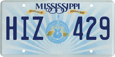 MS license plate HIZ429