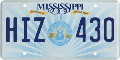 MS license plate HIZ430