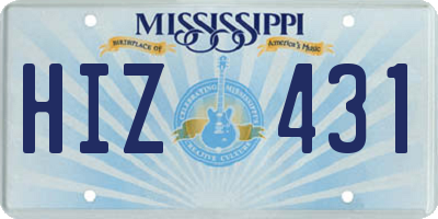 MS license plate HIZ431