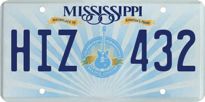 MS license plate HIZ432