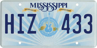 MS license plate HIZ433