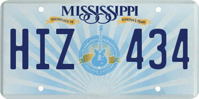 MS license plate HIZ434