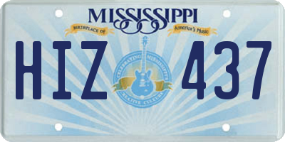 MS license plate HIZ437