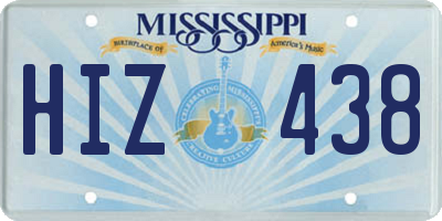 MS license plate HIZ438