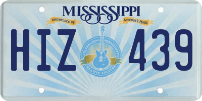 MS license plate HIZ439