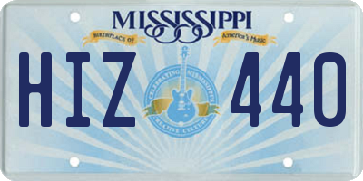 MS license plate HIZ440