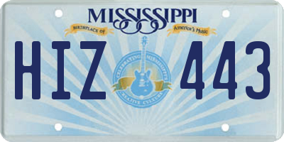 MS license plate HIZ443