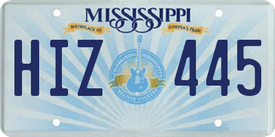 MS license plate HIZ445