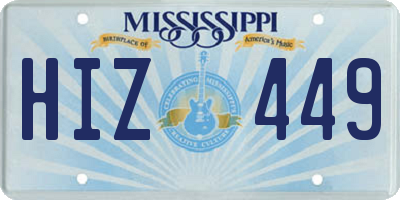 MS license plate HIZ449