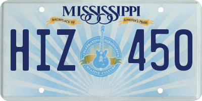MS license plate HIZ450