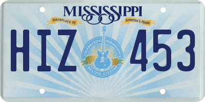 MS license plate HIZ453