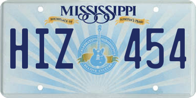 MS license plate HIZ454