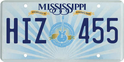 MS license plate HIZ455