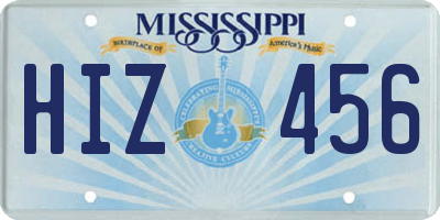 MS license plate HIZ456