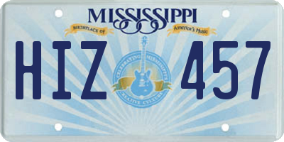 MS license plate HIZ457