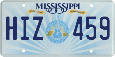 MS license plate HIZ459