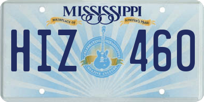 MS license plate HIZ460