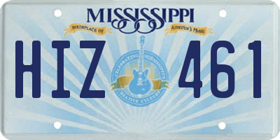 MS license plate HIZ461