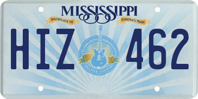 MS license plate HIZ462