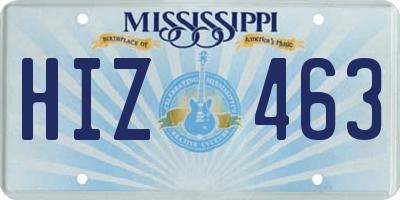 MS license plate HIZ463