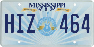 MS license plate HIZ464