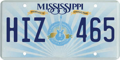 MS license plate HIZ465