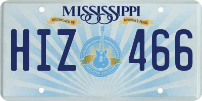 MS license plate HIZ466
