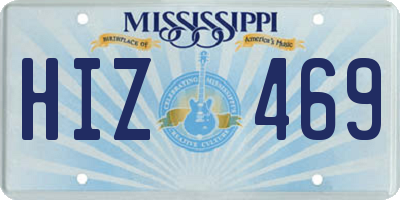 MS license plate HIZ469