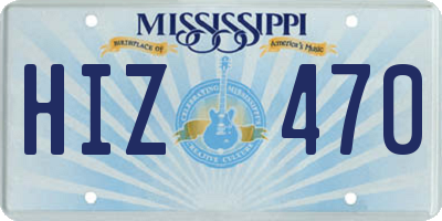 MS license plate HIZ470