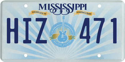 MS license plate HIZ471