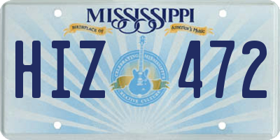 MS license plate HIZ472