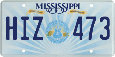 MS license plate HIZ473
