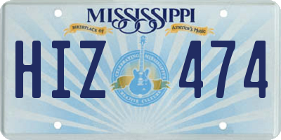 MS license plate HIZ474