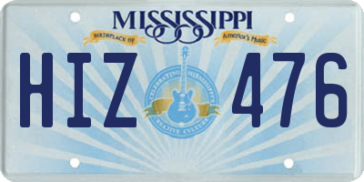 MS license plate HIZ476