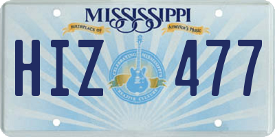 MS license plate HIZ477
