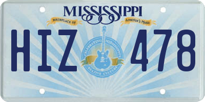 MS license plate HIZ478