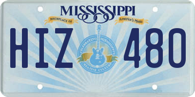 MS license plate HIZ480