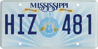 MS license plate HIZ481