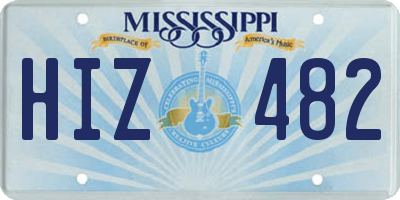 MS license plate HIZ482
