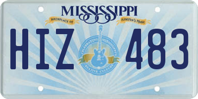 MS license plate HIZ483