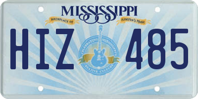 MS license plate HIZ485