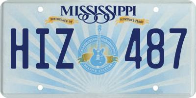 MS license plate HIZ487