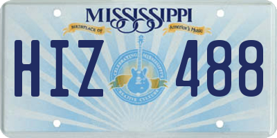 MS license plate HIZ488