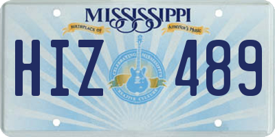 MS license plate HIZ489
