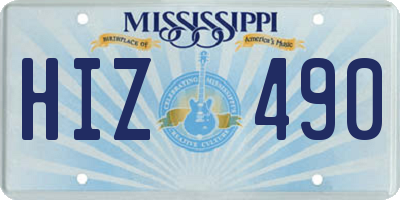 MS license plate HIZ490