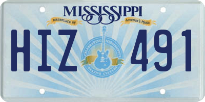 MS license plate HIZ491