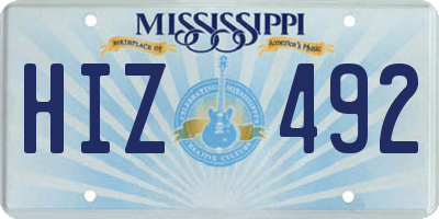 MS license plate HIZ492