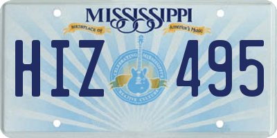 MS license plate HIZ495