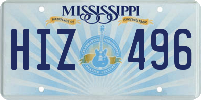MS license plate HIZ496